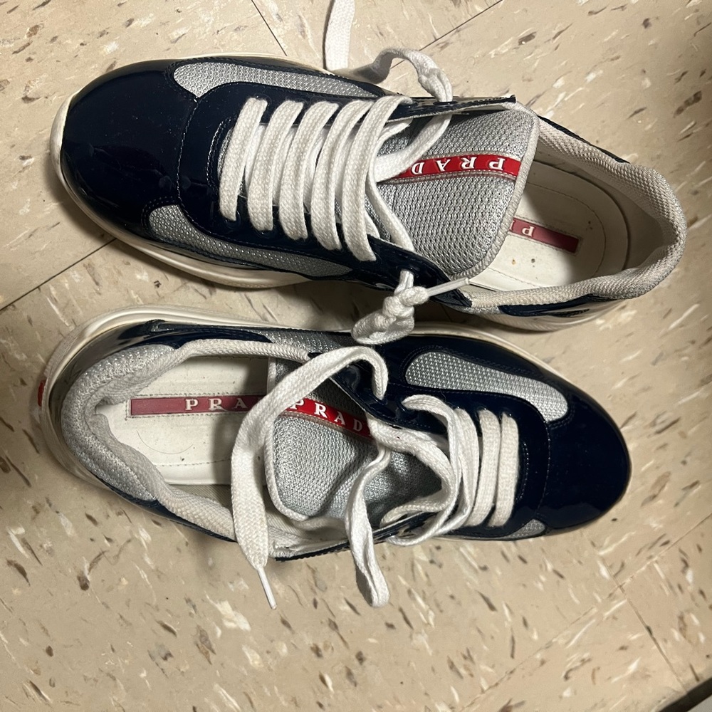 Navy Blue Men Prada sneakers